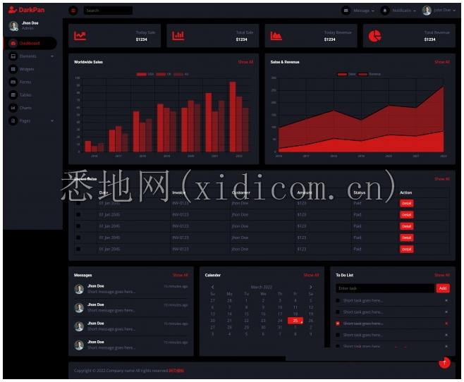 后台数据统计Bootstrap5模板